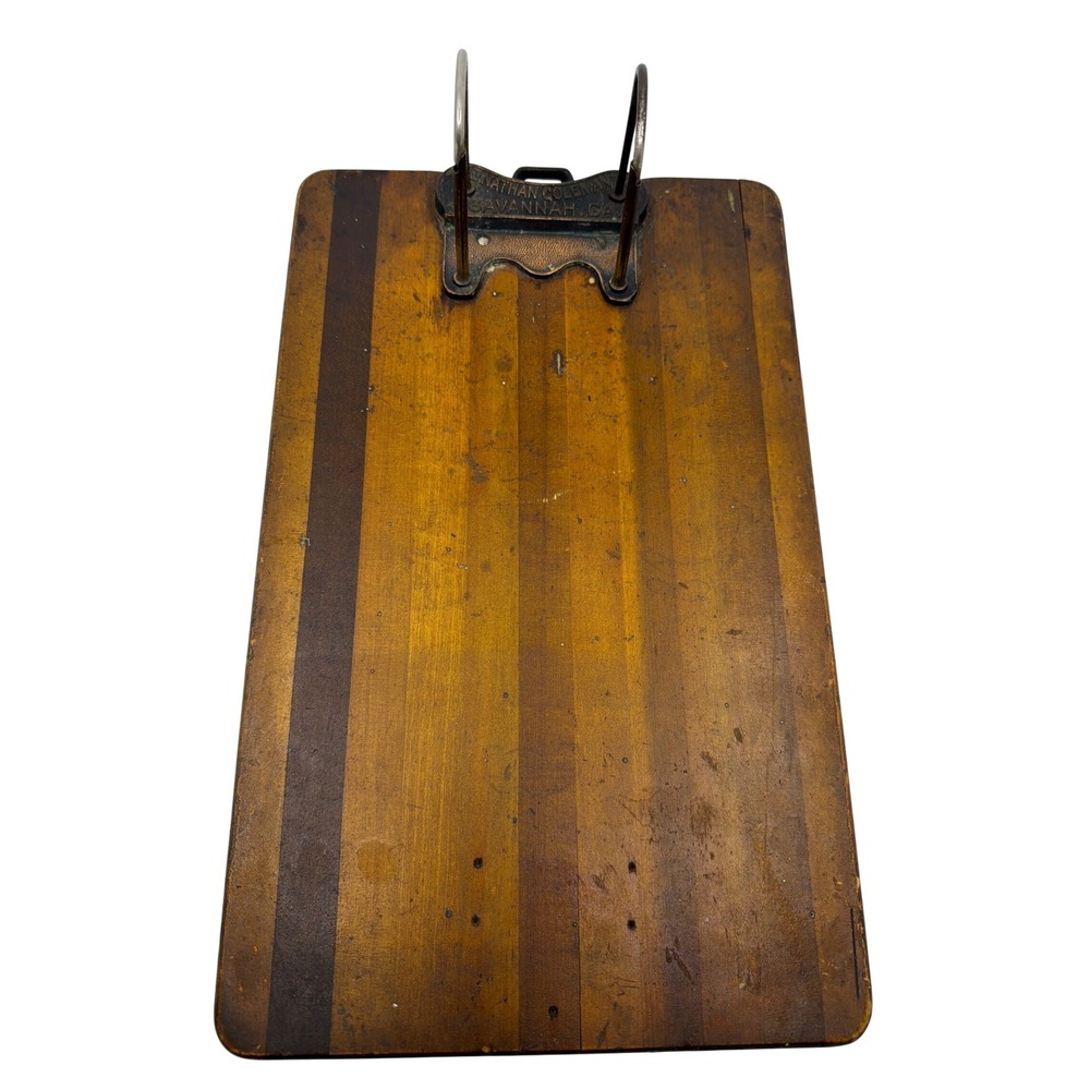 Nathan‎ Coleman Co 40s Antique Wooden Arch File Clipboard Savannah GA Brown Fair
